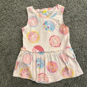 Colorful Donut Print Sleeveless Dress